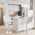 thumbnail image 2 of BestOffice Bar Stools Set of 2, Adjustable PU Leather Swivel Barstools, Modern Counter Stools, Back and Footrest, White, 2 of 7