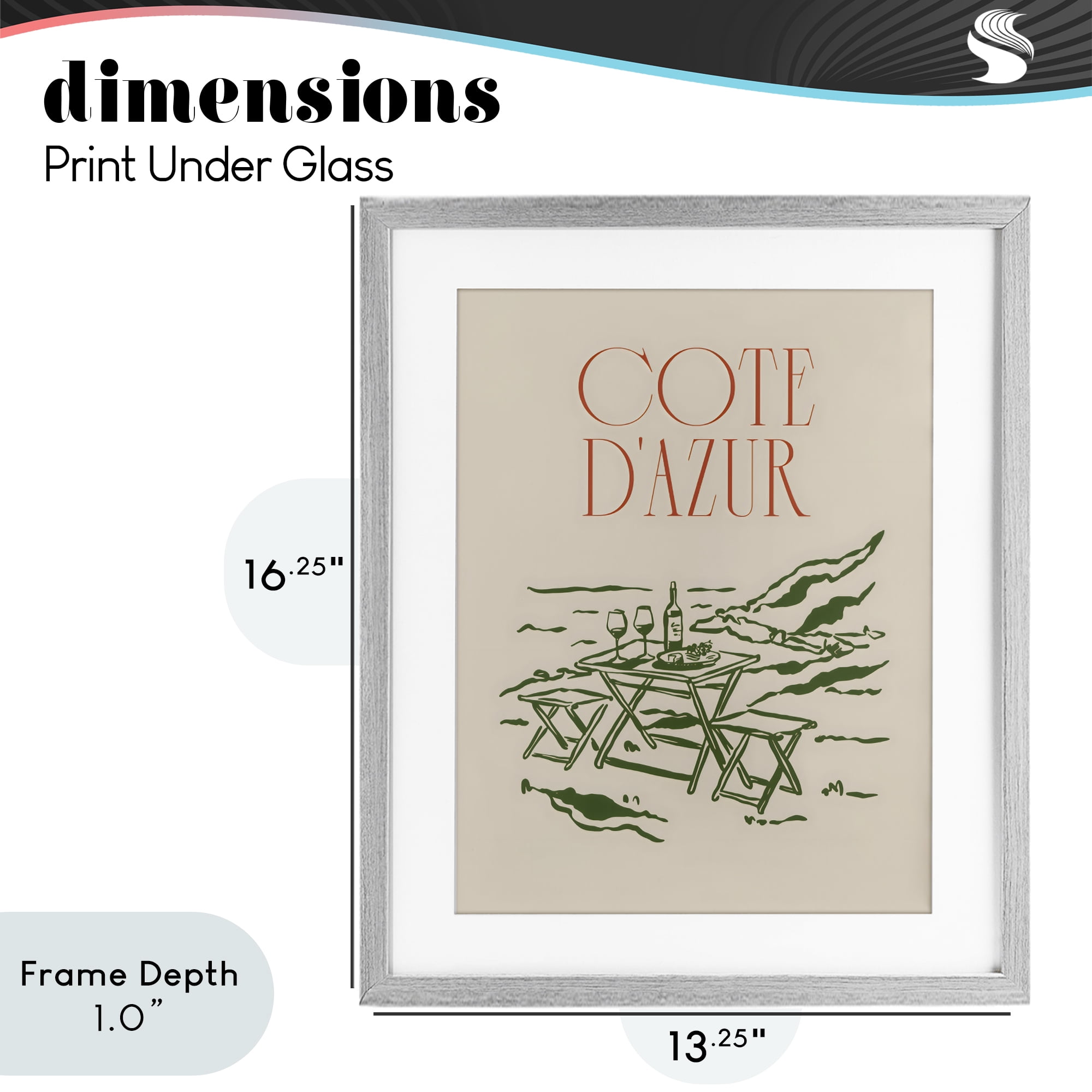 Stupell Industries Seaside Wine Picnic Gray Framed Print Under Glass, design by The Prints Vibe