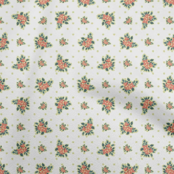 oneOone Cotton Silk Red Fabric Floral Sewing Material Print Fabric By The Yard 42 Inch Wide