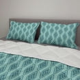 thumbnail image 2 of Ethnic Comforter & Sham Bedding Set, Abstract Geometric Inspired Modernized Continuous Pattern, 3 pcs Duvet Set Microfiber Filling Quilt, 5 Sizes, Almond Green Cadet Blue, by Ambesonne, 2 of 4