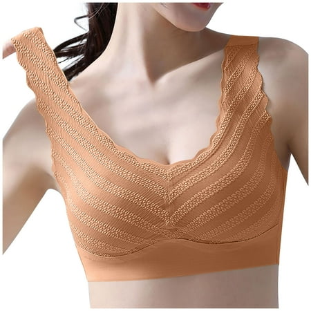 

LAIVNEI Women S Bras Everyday Bras Women s Underwear One-Piece Color Contrast Beauty Back No Underwire Push-up Comfortable Buckle Comfortable Vest Bra Orange M