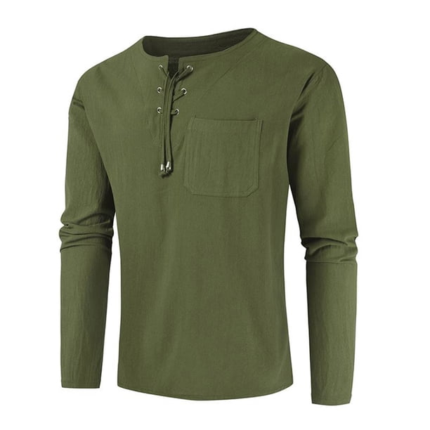 Camisas Para Hombre Camisas de Manga Larga Casual Suéter Sólido Suéter Con Cuello en V Suéter Deportivo Suéter de Fondo Blusa Odeerbi ODB177824