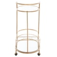 thumbnail image 5 of SAFAVIEH Midas Modern 2 Tier Oval Bar Cart, Gold/Mirrored (30 in. W x 15.6 in. D x 33.4 in. H), 5 of 11