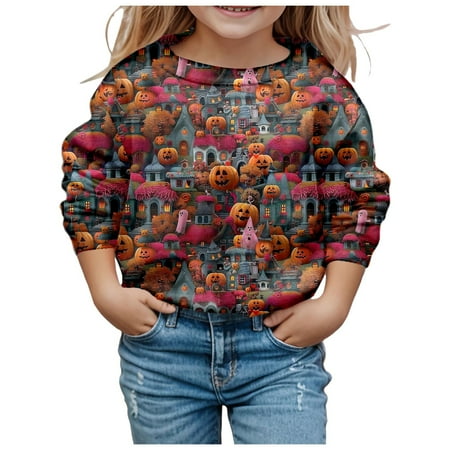 

Children Fashion Cute Printed Crew Neck Hoodless Long Sleeve Sweatshirt Girls Large Big Girls Sweatshirts Boy Fall Clothes 6t Boys Clothes Little Boy Sweatshirt World of Dance Hoodie Sweaters for Baby
