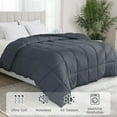 thumbnail image 6 of King Size Goose Feather Fiber and Down Comforter Fluffy Duvet Insert All Season Hotel Luxury Bedding Comforters Soft Medium Warmth 88x104 Inches Dark Grey, 6 of 6