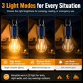 thumbnail image 4 of 4-pack solar camping lanterns, portable LED solar USB chargeable lantern flashlight, emergency hanging light bulb, suitable for indoor and outdoor, home power outage, hiking, hurricanes (4-pack), 4 of 4