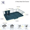 thumbnail image 3 of Sweet Home Collection  3-Piece Kitchen Sink Dish Drainer Set Teal, 3 of 5