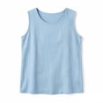 thumbnail image 6 of Sheghy Cotton Tank Top Women 100%Cotton Basic Crew Neck Tank, Solid Sleeveless All-Match Casual Top Light Blue S, 6 of 6