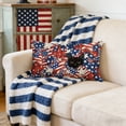 thumbnail image 5 of Beautynvta 4th of July Pillow Covers, 20x12 Inch, American Flag Stars Patriotic Throw Pillowcase, Independence Day Cushion Cover for Sofa Couch Living Room Bed Decor, 5 of 6