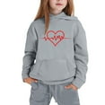 thumbnail image 4 of LEKWK Girls 2-Piece Outfit Set Heart Outline Graphic Pullover Hoodie Elastic Waist Joggers Sweatsuit Little Kid Casual Warm Winter Activewear Playwear, 4 of 5