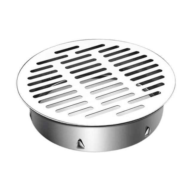 Cubierta de desagüe de rejilla plana redonda, filtro de desagüe del piso de desagüe del desagüe de la cubierta del piso para patios de paisajismo baño 18x4.5cm