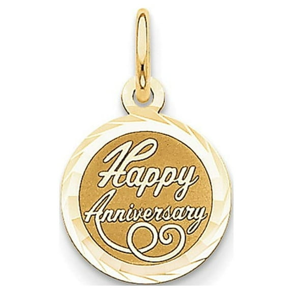 14k Yellow Gold Happy Anniversary Charm