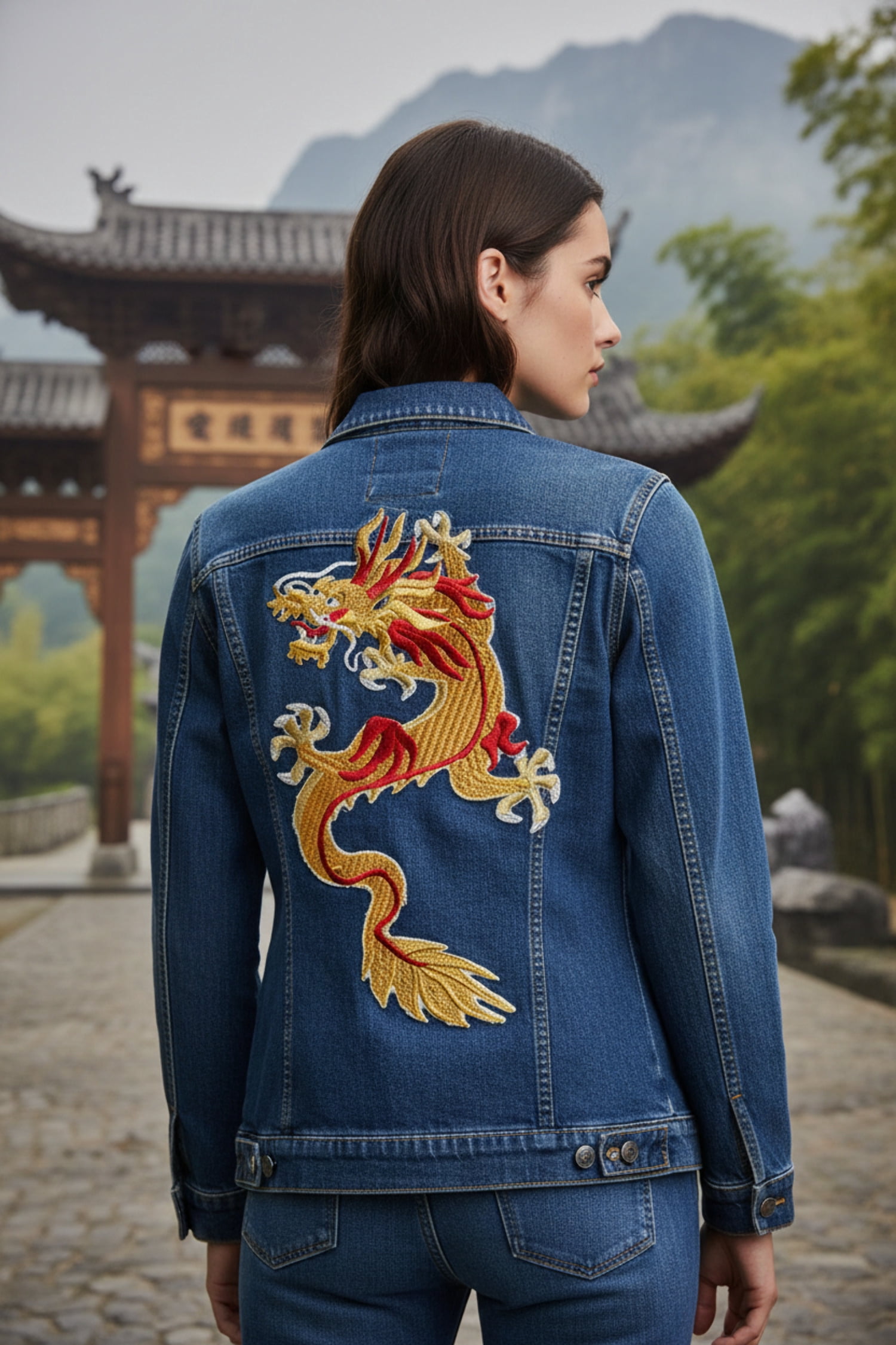 BeyondVision Custom Yellow Dragon Embroidery Iron On/Sew Patch [6.54" 4.7"]