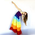 thumbnail image 4 of Usaibhir Family Matching Outfits Mommy and Me Summer Dresses Rainbow Stripes Dress Princess Sleeveless Halter Beach Sun Dress 3-9T and 18+, 4 of 5