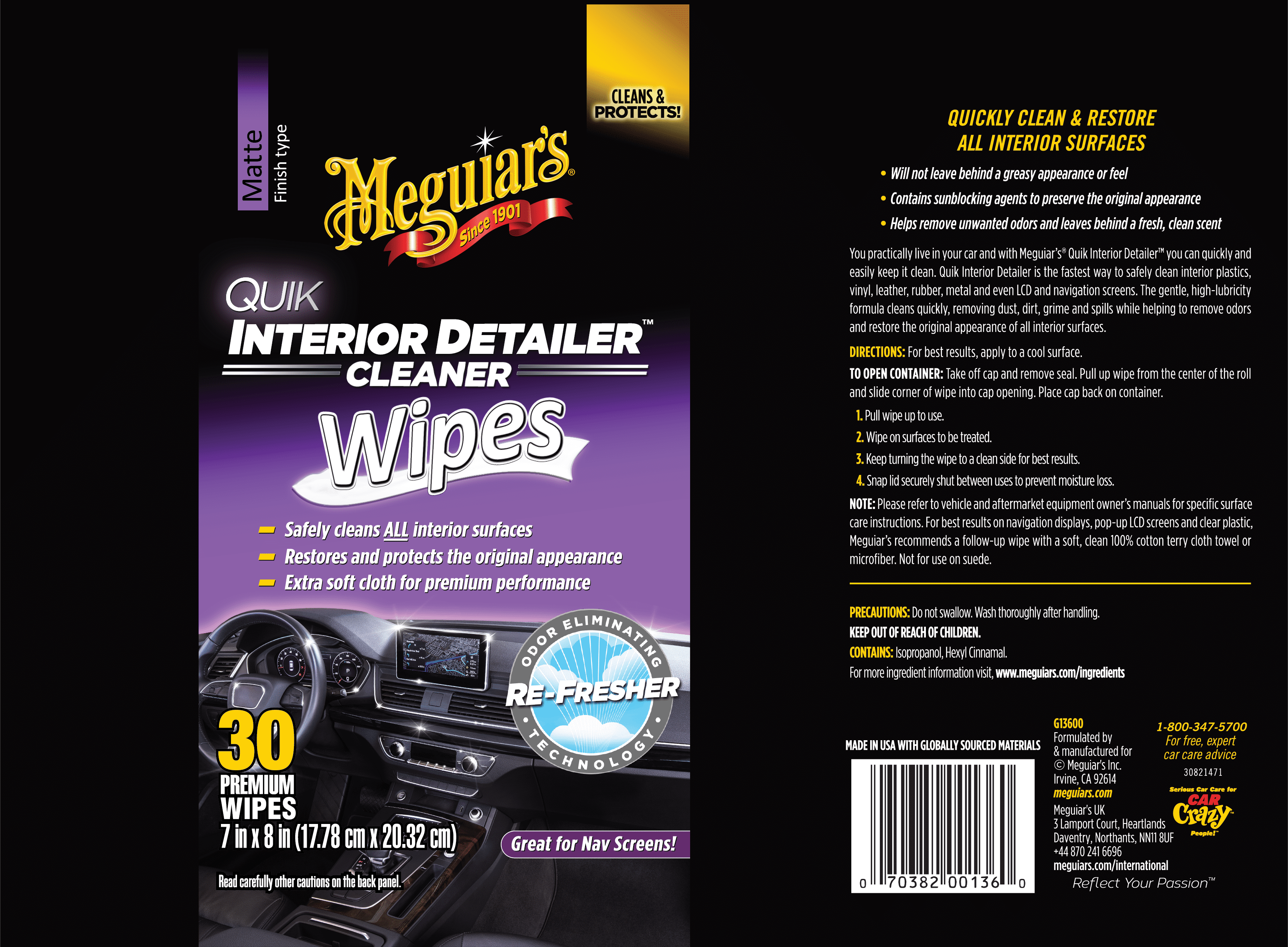 Quik Interior Detailer Cleaner Meguiars® - Limpiador y Re