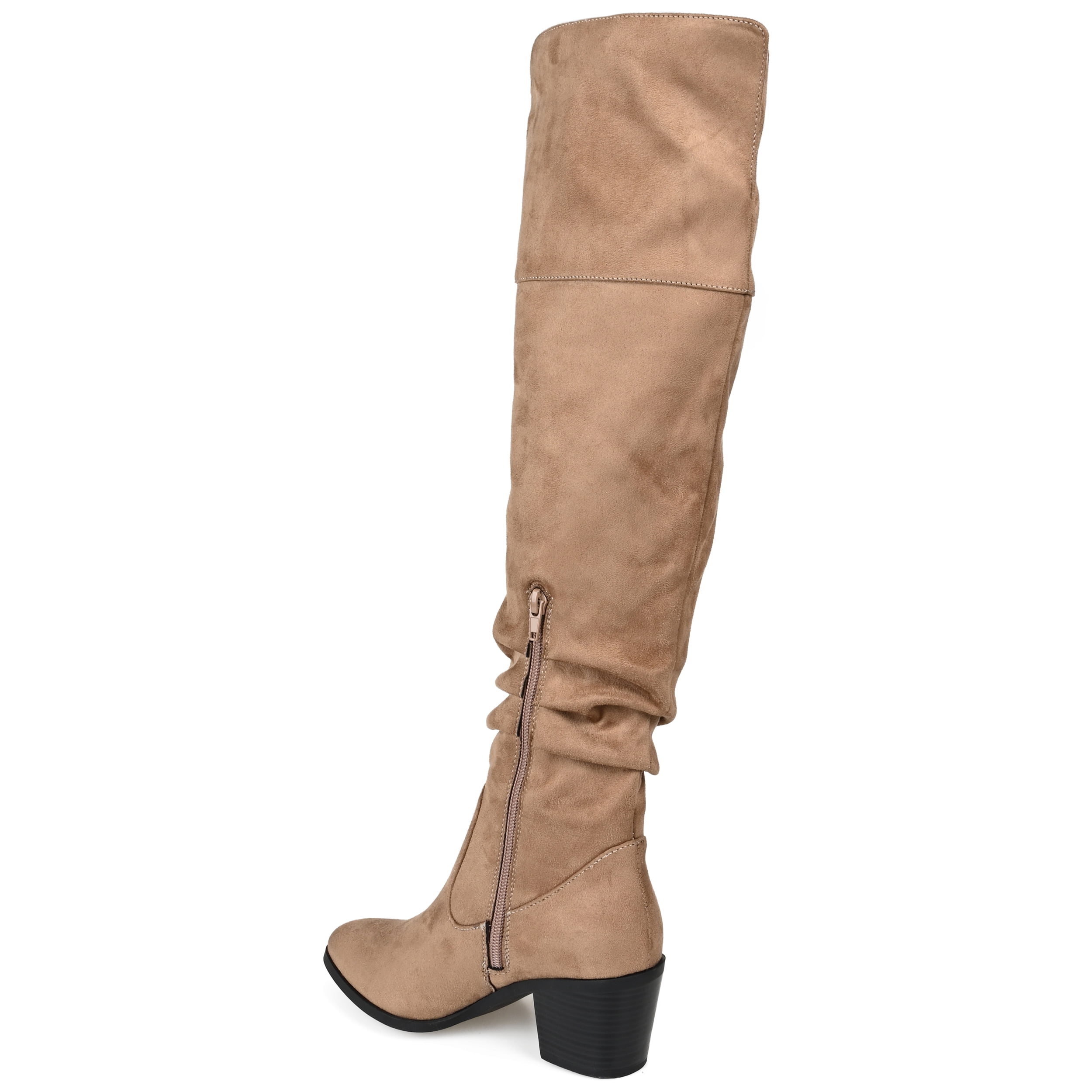 Journee Womens Zivia Stacked Heel Over The Knee Boots