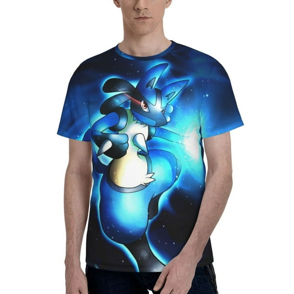 Lucario T Shirt For Men Women, Graphic Print Casual Unisex Short Sleeve Summer Funny Top Tees Shirt