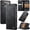 Black, variant on CaseMe Calf Leather Lining Microfibre Wallet Case For iPhone 16e 6.1-inch with RFID Blocking,Magnetic Closure,Card Slots,Cash Slot,Kickstand,Shockproof Flip Folio Protective Phone Case,Black