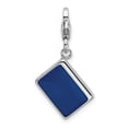 thumbnail image 3 of Amore La Vita  Sterling Silver Rhodium-plated Polished 3-D Enameled Passport Charm with Fancy Lobster Clasp, 3 of 3