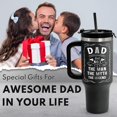 thumbnail image 3 of Engraved 40 oz Tumbler With Handle Straw Lid - Christmas Gifts For Dad & Valentines Day Gifts for Husband, Him - Fathers Day, Birthday Gifts for Father, Dad, Grandpa, Papa from Daughter, Son, 3 of 6