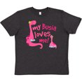 thumbnail image 3 of Inktastic My Busia Loves Me Girl Dinosaur Youth T-Shirt, 3 of 5