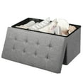 thumbnail image 2 of Patiojoy Grey 31.5" Storage Ottoman Fabric Foldable Toy Chest with Removable Storage Bin, 2 of 6
