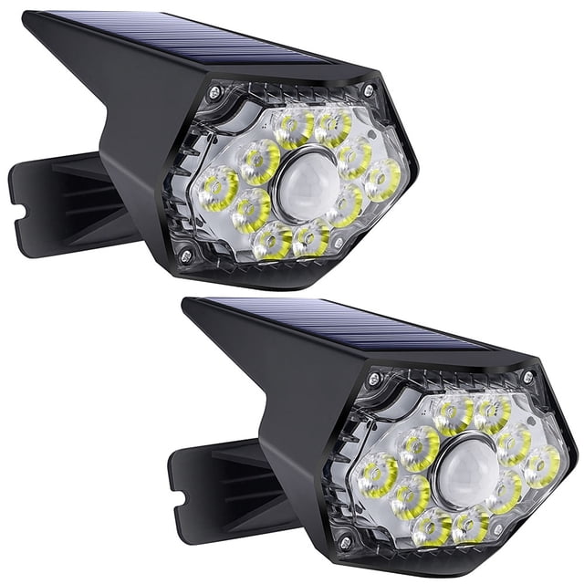 Paquete de 2 luces solares para deportes al aire libre, luces LED solares para exteriores para puerta principal, jardín, patio, garaje