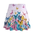 thumbnail image 2 of HELLHERO Butterfly Built-in Shorts Tennis Skirt, 2 Side Pockets Built-In Safety Shorts Polyester Spandex Athletic Skort for Yoga Golf Outing, 2 of 9