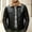Black-B, variant on Men's Stand Collar Zip up Faux Leather Fleece Lined Jacket Winter Warm Motorcycle Jacket with Side Pockets
