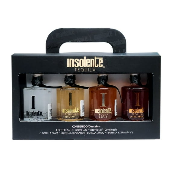 Four Pack Tequila Insolente 100ml C/u Tequila Blanco Reposado Añejo