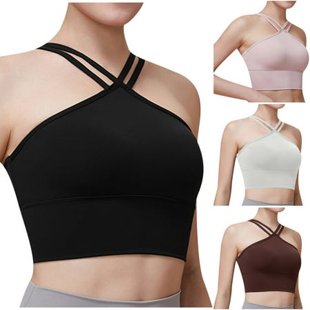 Women s Sports Bra Fitness Running Shockproof Yoga Tank Top Front Zipper No Steel Ring Comfort Sports Bra Pink qILAKOG Size XL