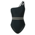thumbnail image 2 of NIEWTR One Shoulder One Piece Swimsuit for Women Tummy Control Bathing Suits Modest Full Coverage Keyhole Swimwear(Black,M), 2 of 5