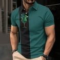 thumbnail image 2 of BiZtdJrK Mens St Patricks Polo Tshirts Novelty Wine Glass Graphic Golf Tops Casual Button Lapel Short Sleeve Tennis Shirts Vacation Outfits Multicolor XXXXL, 2 of 4