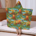 thumbnail image 5 of Colorful Dinosaurs River Volcanoes Pattern Hooded Bath Towel，50"x30" for Ages 3 To 12 Kids, Quick Dry Lightweight Soft Microfiber Hood Beach Towel Cover Up for Kids, 5 of 7