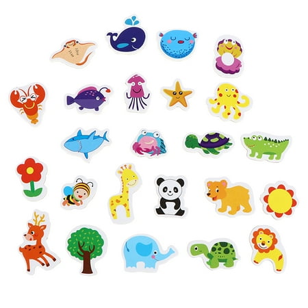 

12Pcs Mix Ocean Animals Wooden Fridge Magnet Creative Cartoon 3D Stickers Toys