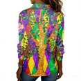 thumbnail image 6 of Women's Mardi Gras Shirts Long Sleeve Button Down Shirt Tuesday Carnival Party Outfit 2026 (Purple, 2XL), 6 of 6