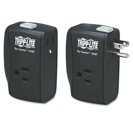 Network Surge Suppressor - Tripp Lite Protect It! Two-Outlet Portable Surge Suppressor, 1050 Joules, Black