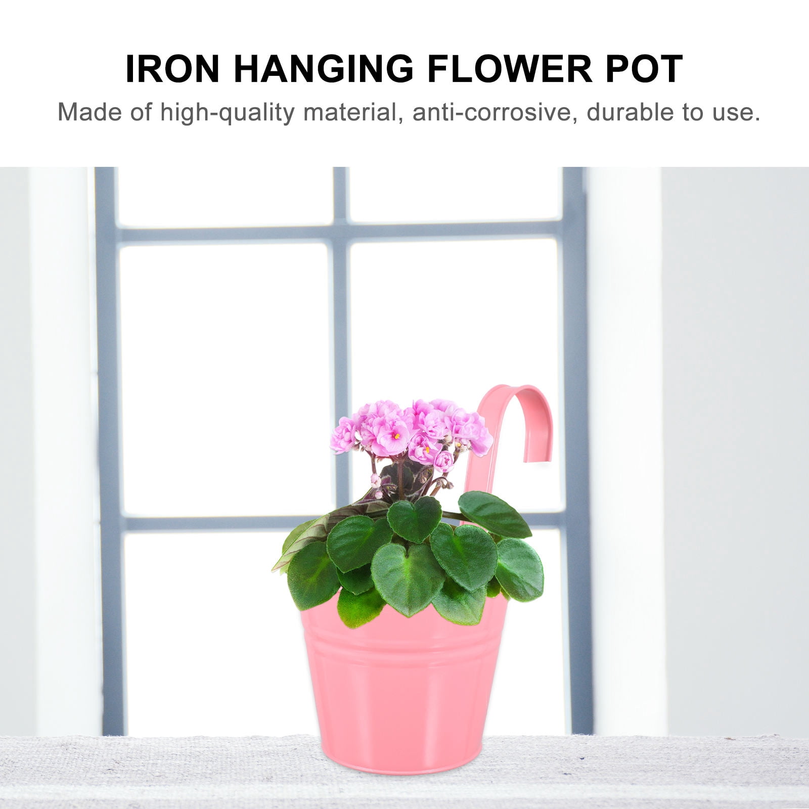 GOOHOCHY 5-Pack Outdoor Wall Railing Hooks for Hanging Flower Pots and Garden , Metal Plant Hangers