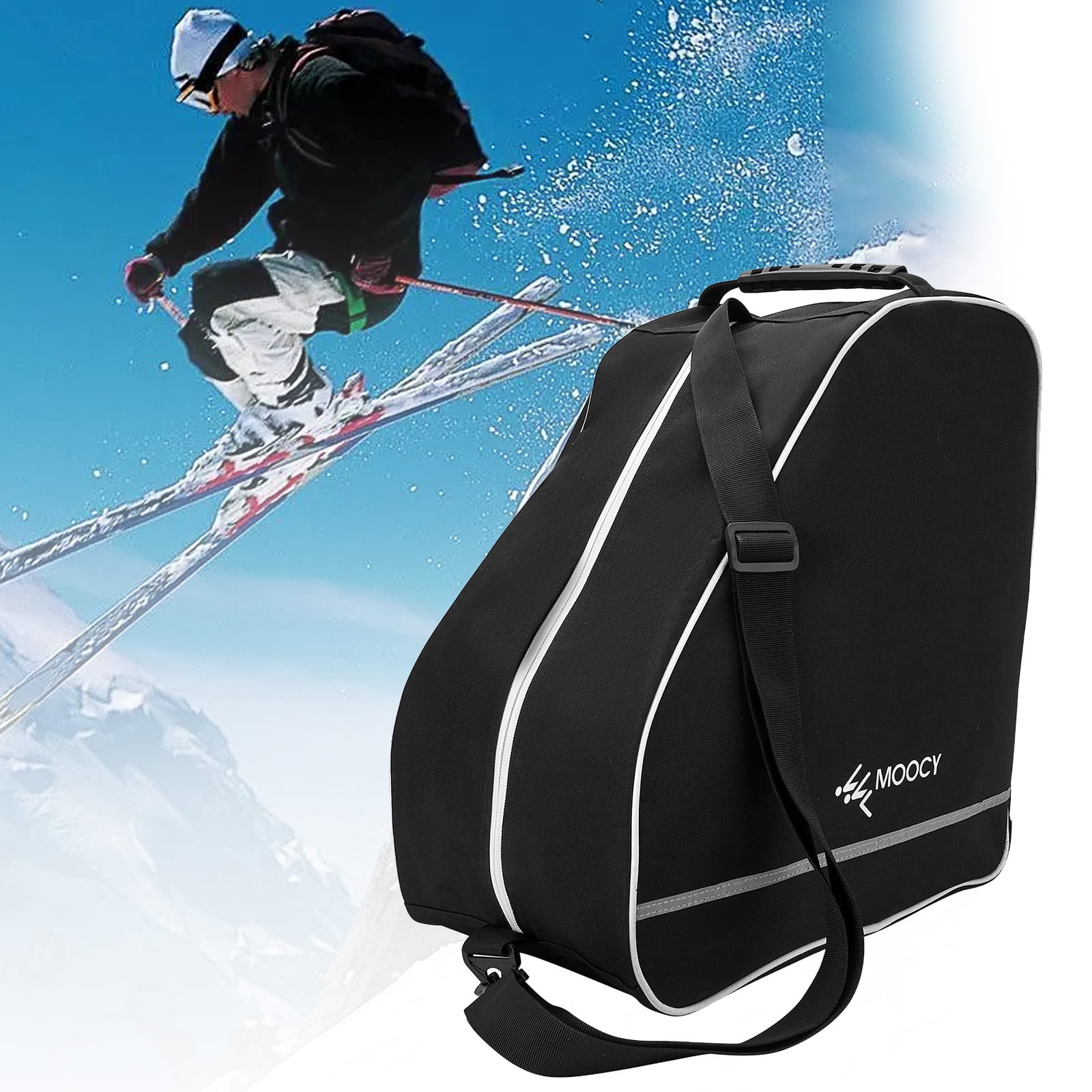Moocy Ski Boot Bag -Ski Boots Snowboard Boots Bag Waterproof Travel Boot Bag for Ski Helmets, Goggles, Gloves, Ski Apparel & Boot Storage