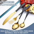 thumbnail image 3 of 24 Pieces Flatware Set,Stainless Steel Flatware Set with Silverware Holder Spoons Forks Knives,Utensils Set Service for 6,Gold Mirror Polished and Matte Pink Painted (Black)…, 3 of 9