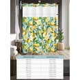 thumbnail image 6 of No Hook Cloth Fabric Shower Curtain with Snap in Liner, Summer Lemon Waterproof Shower Curtains Set with See Through Top Window, Yellow Green Watercolor Botanical Aqua Striped Bath Curtains 72"x84", 6 of 6