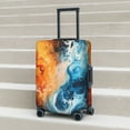 thumbnail image 5 of Yiaed Red And Blue Waves Print Travel Luggage Cover Suitcase Protector Fits 18-32 Inch Luggage Wheel Covers Patterned Elastic Luggage Anti-scratch（No luggage）-Medium, 5 of 5
