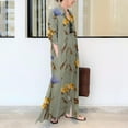 thumbnail image 2 of ZANZEA Women Casual Long Sleeve Floral Print Shirt Dress Button Down Maxi Blouse Dress, 2 of 4