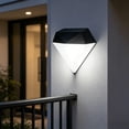 thumbnail image 1 of Lámpara de pared solar para exteriores, luz ambiental decorativa para jardín, patio, camino, geométrica moderna, plástico negro, 1 of 6