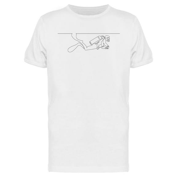 One Line Scuba Diver T-Shirt Men -Image by Shutterstock, Male XX-Large