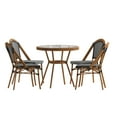 thumbnail image 2 of Flash Furniture Indoor/Outdoor Commercial French Bistro 31.5" Table, Black and White PE Rattan, Glass Top with 4 Stack Chairs, 2 of 10