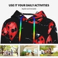 thumbnail image 4 of Kdxio Beautiful Red Ladybug Print Womens Oversized Hoodies Sweatshirts Hooded Pullover Tops Sweaters Casual-Small, 4 of 7