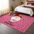 thumbnail image 5 of Merry Christmas Washable Area Rug 5 x 7 ft Santa Claus Portrait Pink Speckled Background Soft Non‑Slip Rugs Stain Repellent Indoor Mats for Living‑Room, Formal Dining Room, Recreation Room, 5 of 9