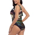 thumbnail image 4 of Haiem Boho Owl Women's One Piece Swimsuits Tummy Control One Shoulder Bathing Suits Ruffle Swimwear-Large, 4 of 8