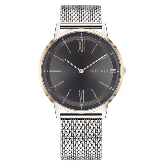 Tommy Hilfiger Cooper 1791512 Grey Dial Silver Mesh Band Stainless Steel 41MM Men's Watch